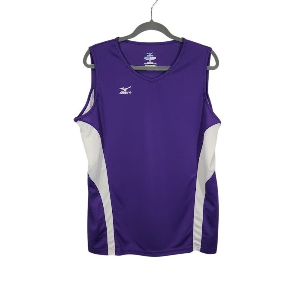 Mizuno Women's Athletic‎ Tank Top Purple and White Sleeveless Activewear - XL